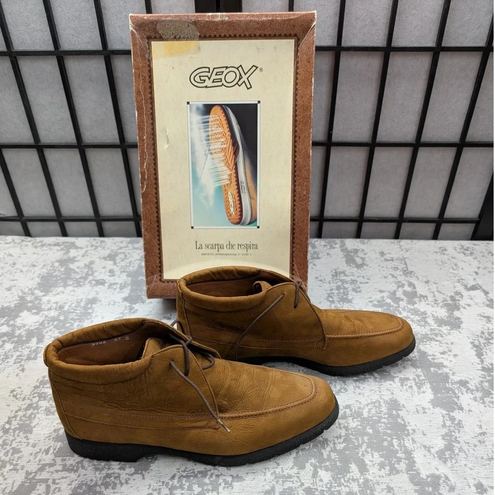 Geox Respira Nabuk 2535 Tan Leather Chukka Boots Mens 41 Italian Breathable‎